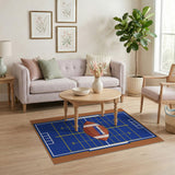 Kids Cartoon Football Field Area Rug