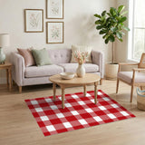 Red Checkered Gingham Area Rug