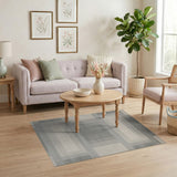 Grey Geometric Framed Modern Area Rug