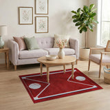 Red Baseball Diamond Play Rug