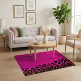 Hot Pink Leopard Print Border Area Rug