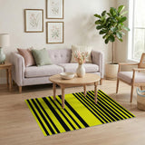 Yellow Bold Yellow Black Striped Area Rug