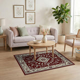 Red Opulent Red Persian Floral Area Rug