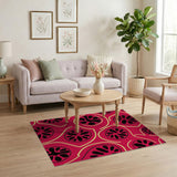 Vibrant Pink Watermelon Slice Pattern Area Rug