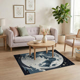 Starry Cratered Full Moon Area Rug