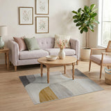 Abstract Wavy Beige Area Rug