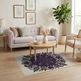 Purple Mandala Floral Boho Rug