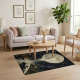 Celestial Moon & Starry Night Washable Low Pile Area Rug
