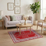 Traditional Persian Ornate Red Persian Border Area Rug