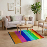 Multi-color and Patterns Vibrant Rainbow Stripe Area Rug