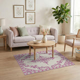 Pink Traditional Persian Ornate Pink Floral Persian Area Rug