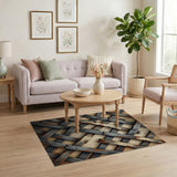 Weathered Lattice Woven Area Rug