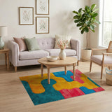 Vibrant Multi-Color Abstract Shag Area Rug