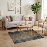 Leopard Print Beige Area Rug with Grey Borders