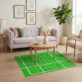 Whimsical Green Town Map Area Rug