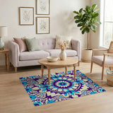 Blue and Teal Intricate Blue Floral Persian Area Rug