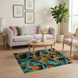 Vibrant Bird of Paradise Tropical Area Rug