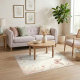 Floral Vintage Pink Floral Butterfly Area Rug