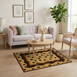 Brown and Tan Chocolate Chip Cookie Area Rug