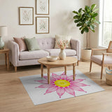Vibrant Pink Daisy Area Rug