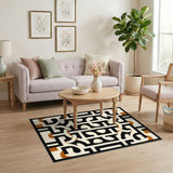 Black White Geometric No. 3 Area Rug