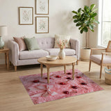 Playful Cherry Bow Pink Area Rug
