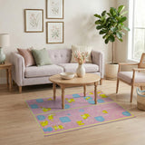 Cute Yellow Cats Alphabet Kids Rug