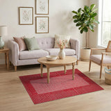 Red Heart Ombre Border Area Rug