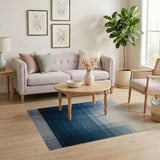 Blue Gradient Overlap Geometric Area Rug