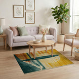 Retro Surfboard Sunset Waves Area Rug