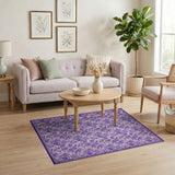 Vintage Purple Floral Vine Area Rug