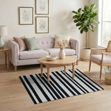 Bold Black White Striped No. 11 Area Rug