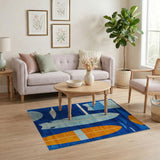 Abstract Surfboard Coastal Blue Area Rug
