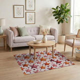 Vibrant Multi-Color Star Pattern Area Rug