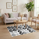 8-Ball Black White Geometric Area Rug