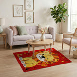 Adorable Cartoon Lion Kids Area Rug