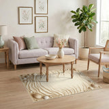 Sandy Beach Seashell Washable Area Rug
