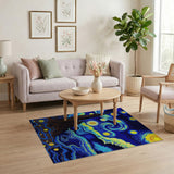 Starry Night Swirls Abstract Area Rug