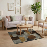 Modern Geometric Brown Tan Geometric Modern Area Rug