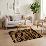 Tiger Stripe Brown Tan Area Rug
