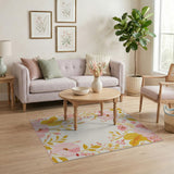 Vintage Blush Peony Floral Area Rug
