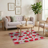 Playful Strawberry Scatter Area Rug