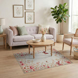 Pink Floral Butterfly Area Rug