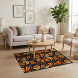Orange Monarch Butterfly Area Rug