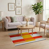 Bold H-Shaped Geometric Stripe Area Rug