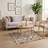 Brown and Tan Southwestern Terracotta Diamond Southwestern Area Rug