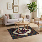 Ornate Nautical Anchor Calligraphy Rug
