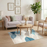 Blue Teal Abstract Wave No. 4 Area Rug