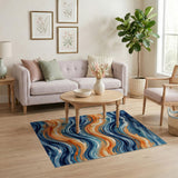 Oceanic Wave Abstract Area Rug