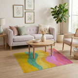 Vibrant Wavy Multi-Color Area Rug